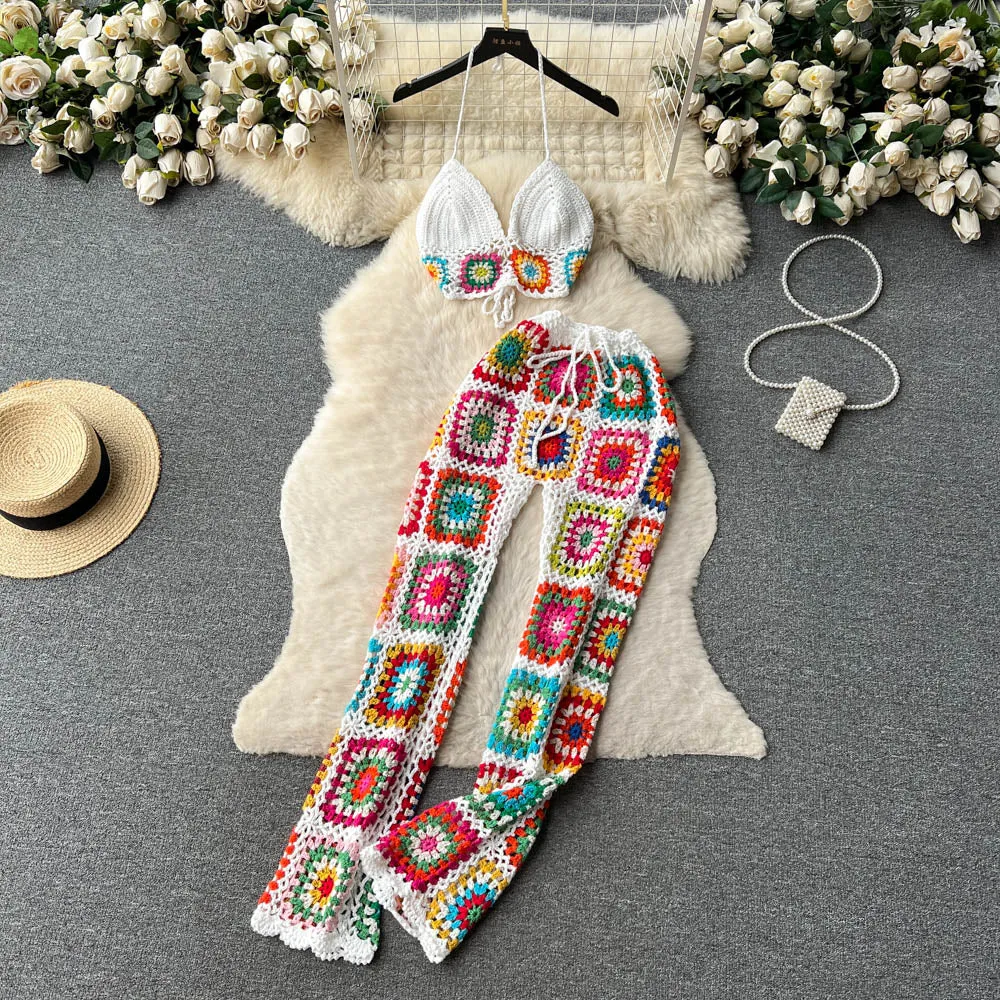 A Vibe Crochet Pants Set