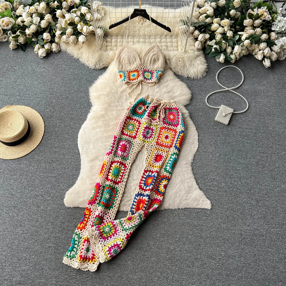 A Vibe Crochet Pants Set
