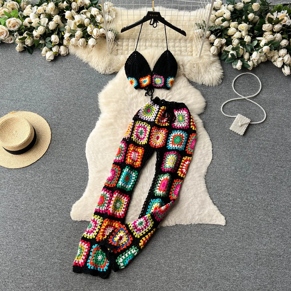 A Vibe Crochet Pants Set