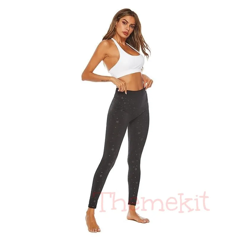 High Waist Sanding Print Training Yoga Legging