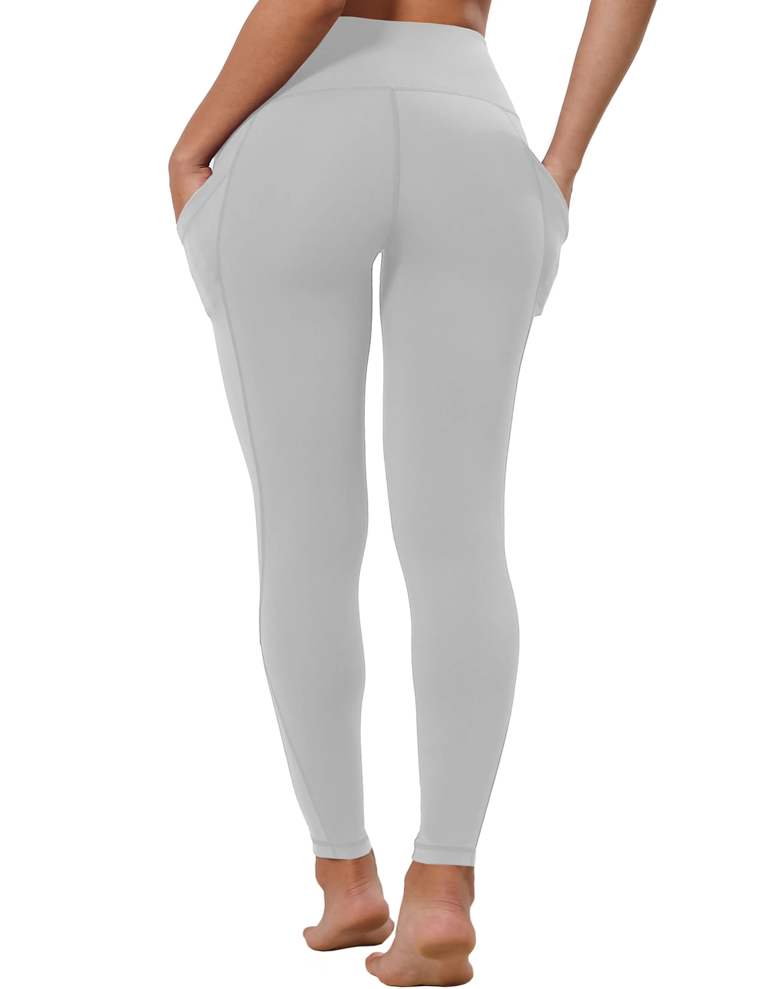 High Waist Side Pockets Jogging Pants lightgray ins_Jogging