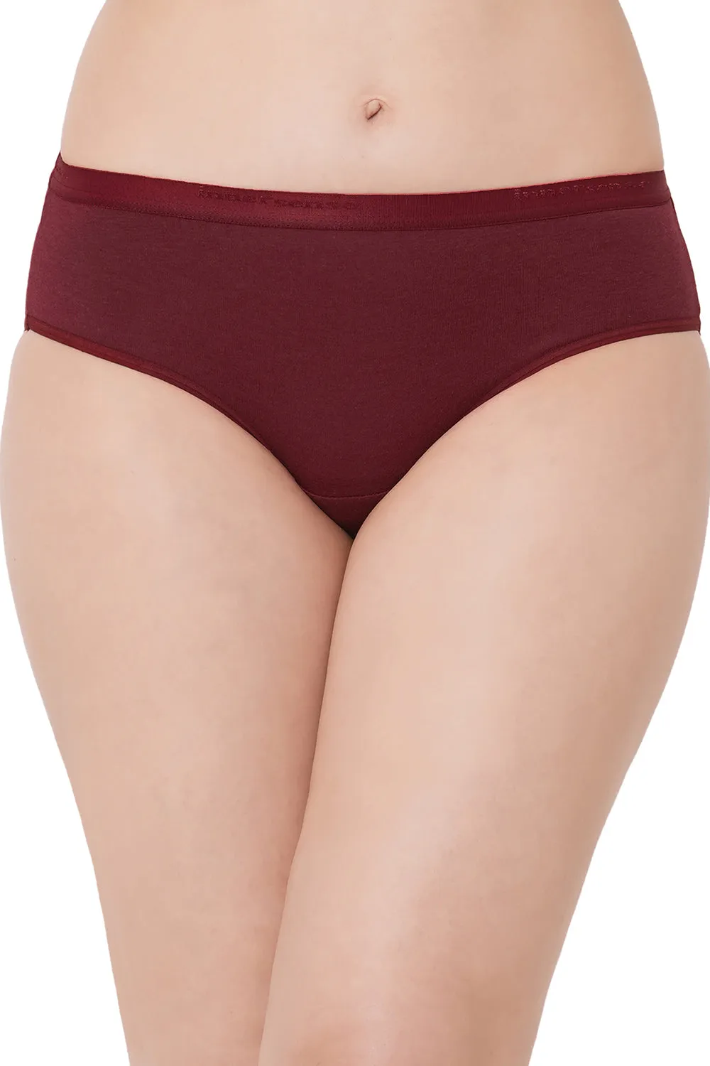 Organic Cotton Antimicrobial  High waist Hipster-ISP002-Dark Sienna_Persian Plum-