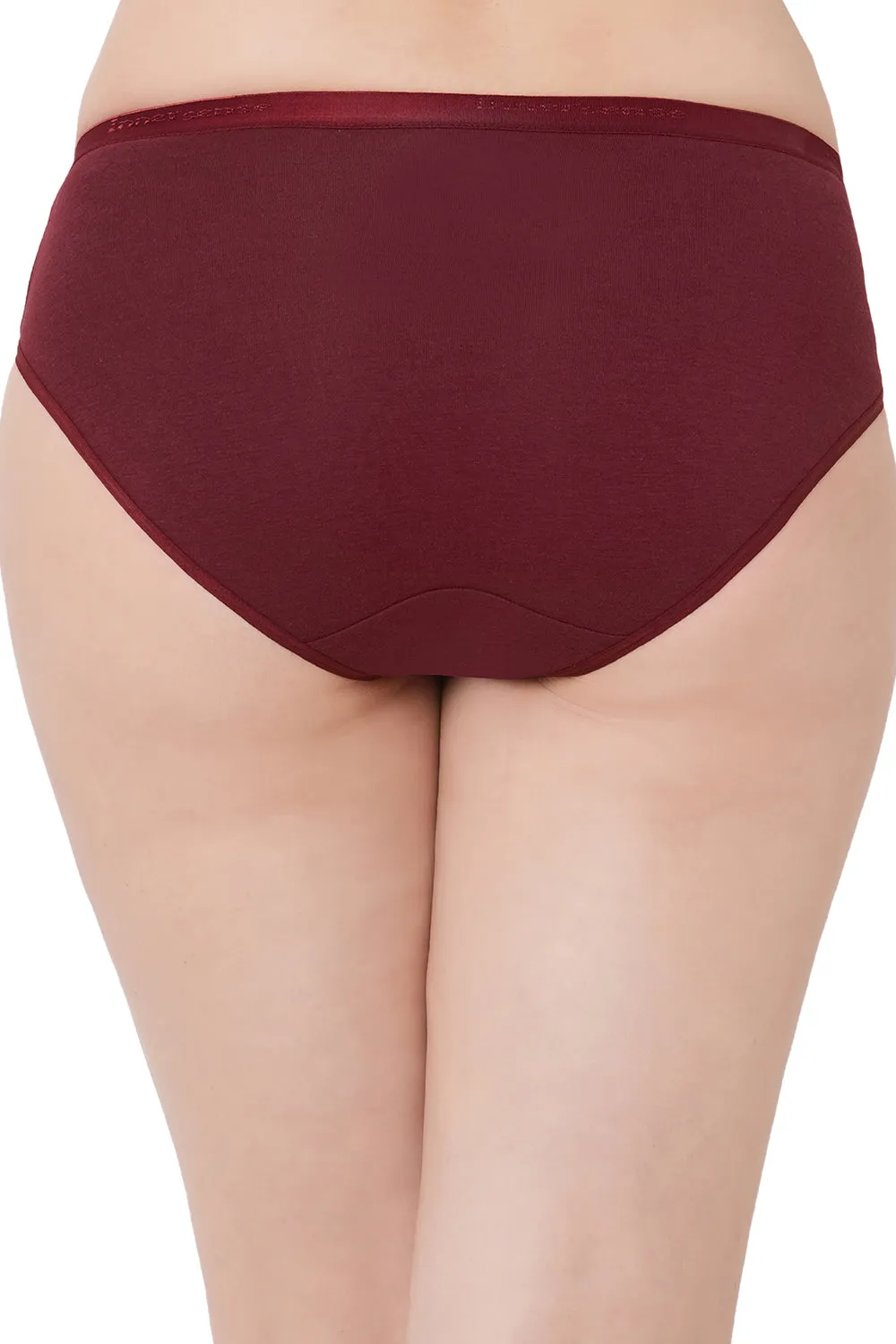 Organic Cotton Antimicrobial  High waist Hipster-ISP002-Dark Sienna_Persian Plum-