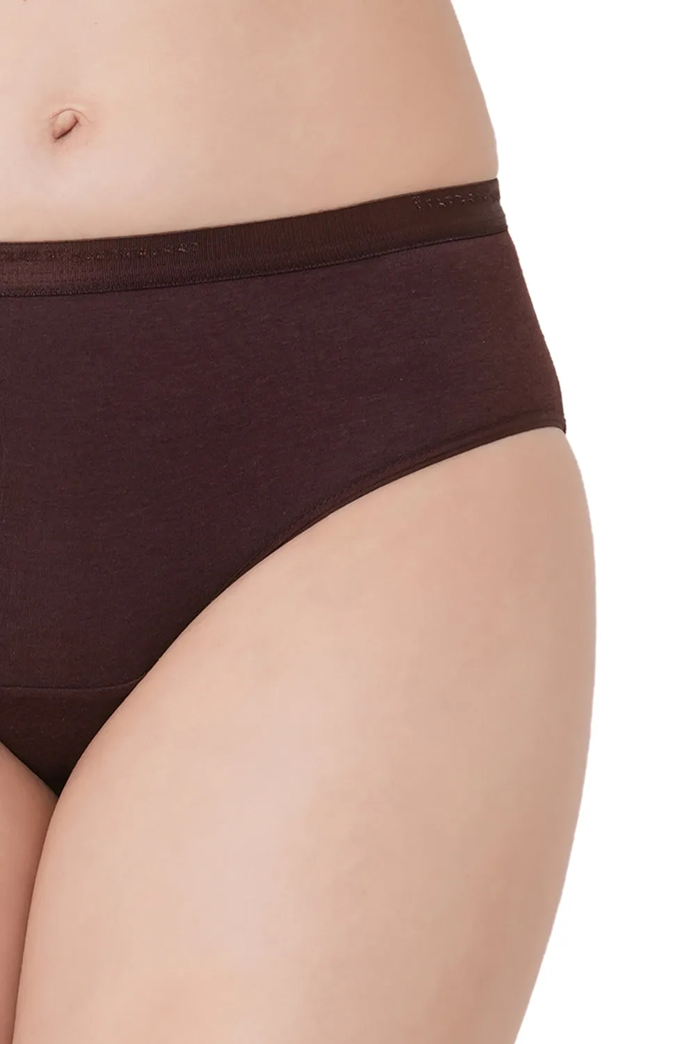 Organic Cotton Antimicrobial  High waist Hipster-ISP002-Dark Sienna_Persian Plum-