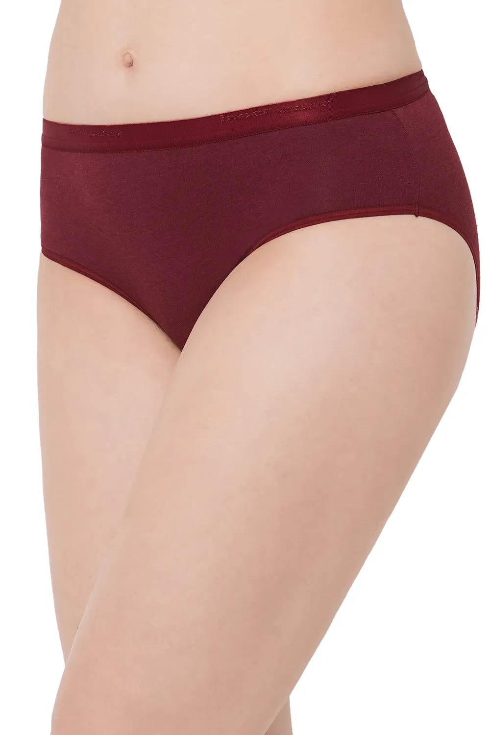 Organic Cotton Antimicrobial  High waist Hipster-ISP002-Dark Sienna_Persian Plum-