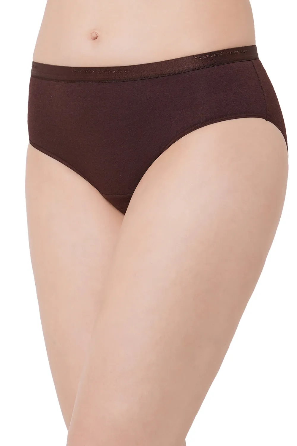 Organic Cotton Antimicrobial  High waist Hipster-ISP002-Dark Sienna_Persian Plum-