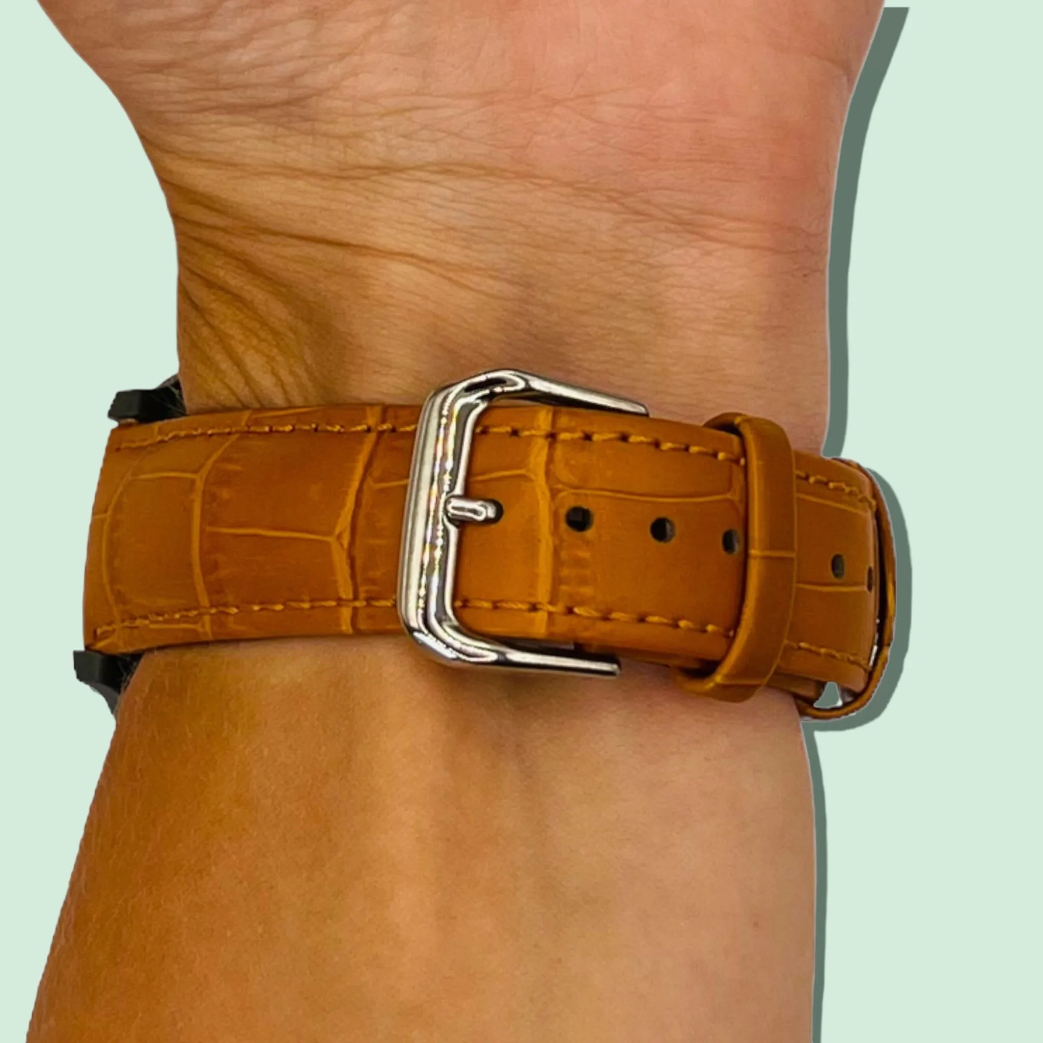 Snakeskin Leather Watch Straps Compatible with the Fossil Hybrid Gazer